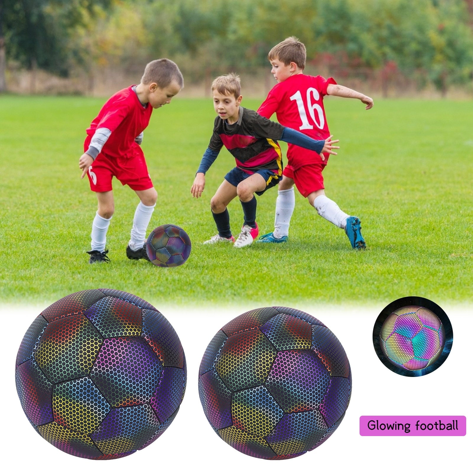 Hologoal-Holographic Glowing Reflective Soccerball